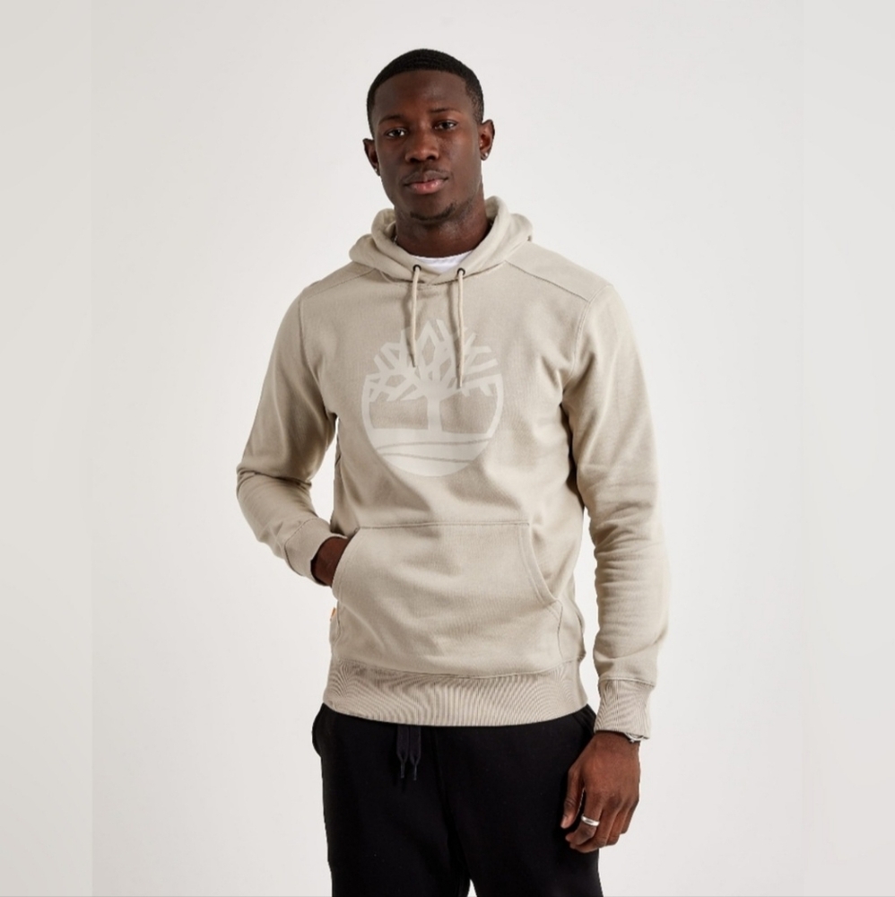 Mens Timberland Core Tree Front Logo Hoodie Khaki/White - Various Sizes
